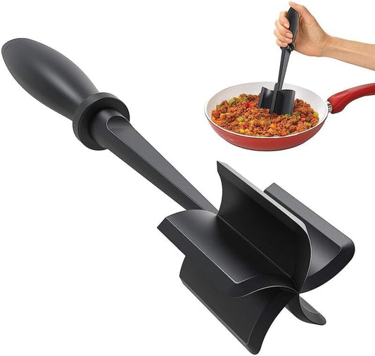 Heat-Resistant Meat Chopper – 5-Curve Blade Masher for Ground Beef, Hamburger, and More